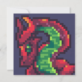 Convites Pixelart, Pixel Art, dragon