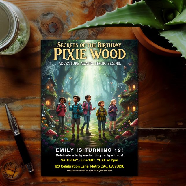 Convites Pixie Wood Magical Birthday Party (Criador carregado)