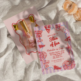 Convites Pizza 1rua Fatia Desenhada De Foto Divertida Anive