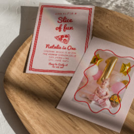 Convites Pizza 1rua Fatia Desenhada De Foto Divertida Anive