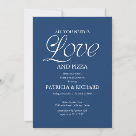 Convites Pizza Azul Cobalto Moderno Ensaio de Casamento