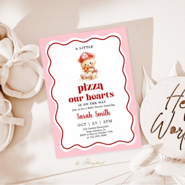 Convites Pizza Baby Shower Invitation (Criador carregado)