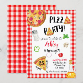 Convites Pizza Birthday Invitation, Pizza Invitation