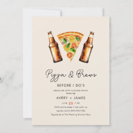 Convites Pizza & Brews antes do Chá de Casais de casamento