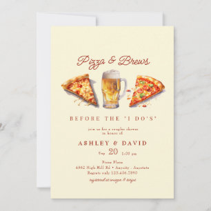 Convites Pizza & Cerveja   Chuveiro de Casais Aquarela