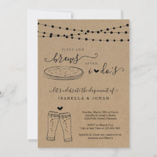 Convites Pizza & Cervejas Depois da Recepção de Elopement A