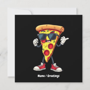 Convites Pizza Dançante Fatia Uma Design Reprodutiva e Deli