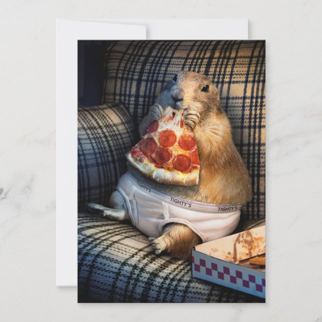 Convites Pizza De Comida De Cão De Prairie (Frente)