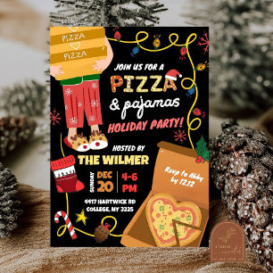 Convites Pizza de Natal e Festa de Férias de Pijamas