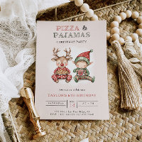Pizza e Festa de aniversário de Natal de Pijamas