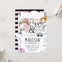 Pizza e Festa de aniversário de pijamas