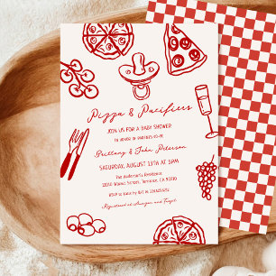 Convites Pizza e Pacificadores Pizza Chá de fraldas