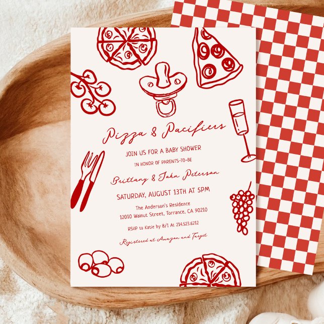 Convites Pizza e Pacificadores Pizza Chá de fraldas (Criador carregado)