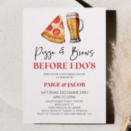 Convites Pizza e pintas antes que eu faça! Janto de ensaio
