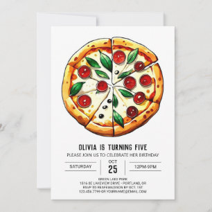 Convites Pizza Editável Foodie Aniversário
