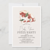 Pizza Margherita Watercolor Chá de fraldas