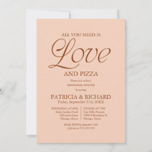 Convites Pizza Moderna Ensaio de Casamento Rosa Claro