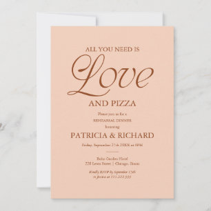 Convites Pizza Moderna Ensaio de Casamento Rosa Claro