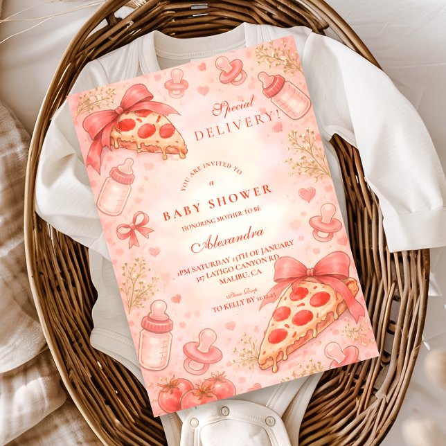 Convites Pizza Night Baby Shower (Criador carregado)