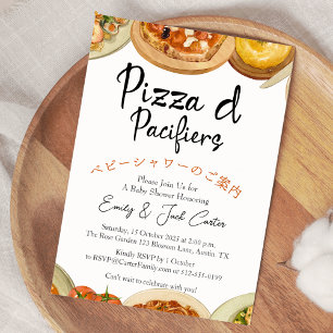 Convites Pizza Party Chá de fraldas Italiana Comida Waterco