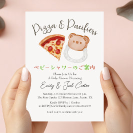 Convites Pizza Party Chá de fraldas Urso Pacificador Custa 
