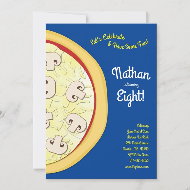 Convites Pizza Party Musanrom Pizza (Frente)