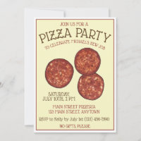 PIZZA PARTY Pepperoni Pie Slice Pizzaria Aniversár