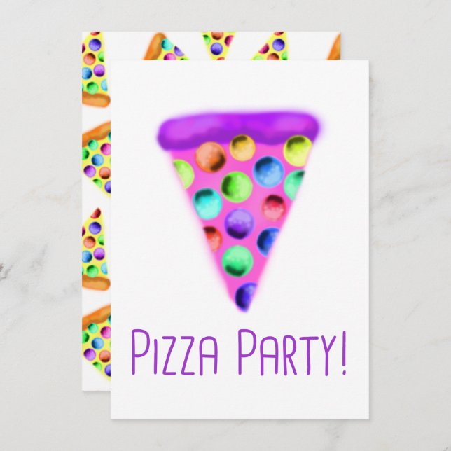 Convites Pizza Party (Roxo) (Frente/Verso)
