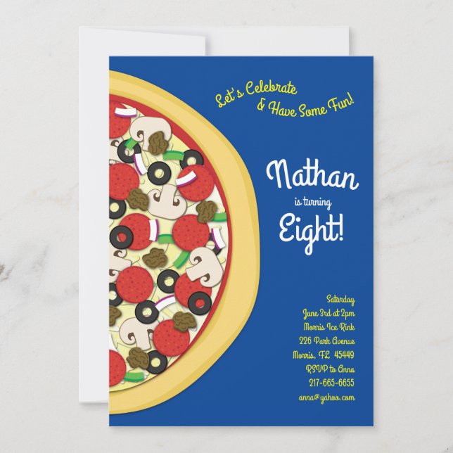 Convites Pizza Party Suprema Combo Pizza (Frente)