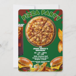 Convites Pizza Party Themed Invitation