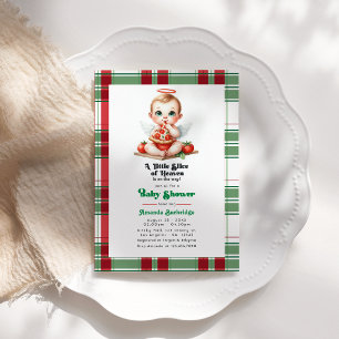 Convites Pizza-Pensava Uma Pequena Fatia de Chá de fraldas 