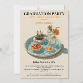 Convites Pizza, Poolside, Pool Party | graduation party