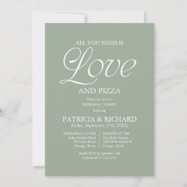Convites Pizza Pre-Nupcial Moderna em Preto e Branco