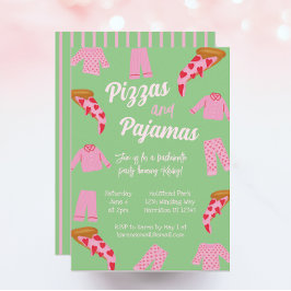 Convites Pizza Preppy e Despedida de Solteira de Pijama