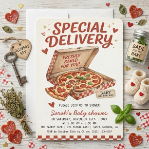 Convites Pizza Recém-Assada Entrega Especial Churrasco de B
