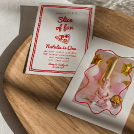 Convites Pizza Retro 1rua Desenhada Fatia De Foto Divertida