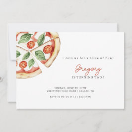 Convites Pizza Slice of Fun Birthday Invitation