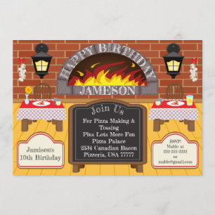 Convites Pizzaria Fogo Torrado Pizza Party Alergias Convida