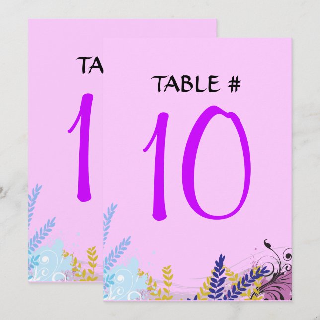 Convites Placa abstrato FLORAL Bat Mitzvah Mesa (Frente/Verso)