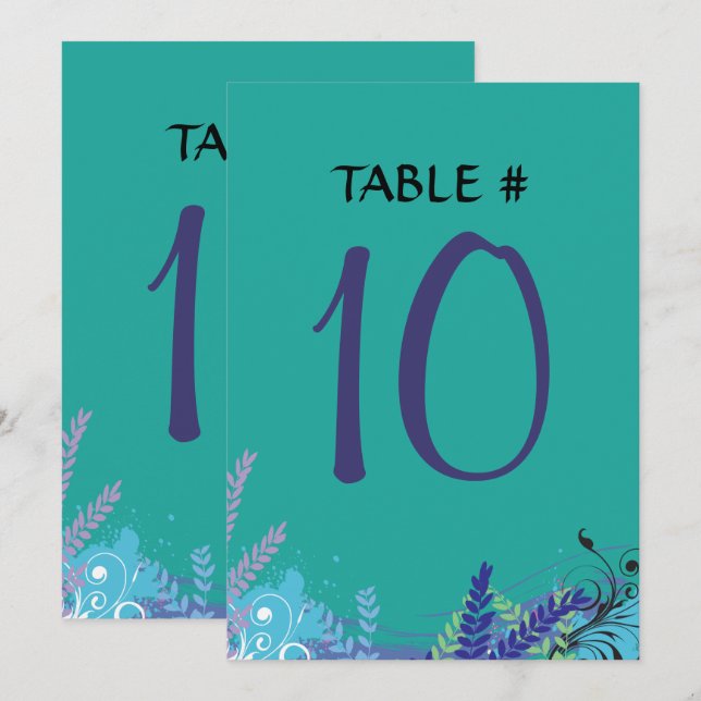 Convites Placa abstrato FLORAL Bat Mitzvah Mesa (Frente/Verso)