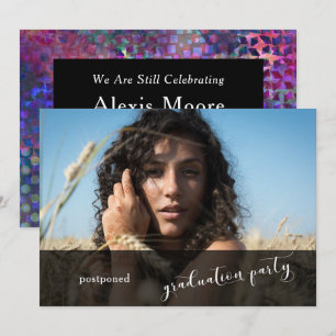 Convites Placa adiada de Festa de formatura colorido única