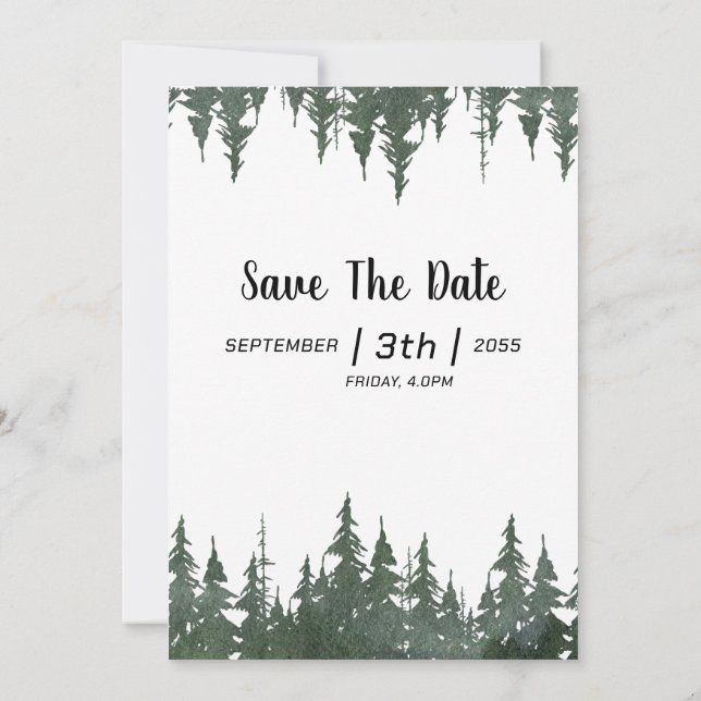 Convites Placa artesanal para casamentos no inverno (Verso)