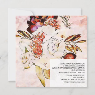 Convites *~* Placa artística AR15 QR RSVP Burgundy WEDDING