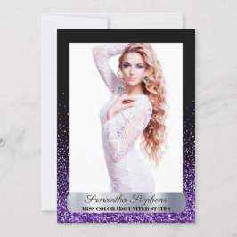 Convites Placa Automática de Pageant de Shimmer Roxo