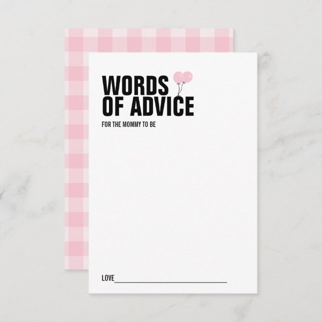 Convites Placa Avançada para Mamães de Balões Rosa (Frente/Verso)