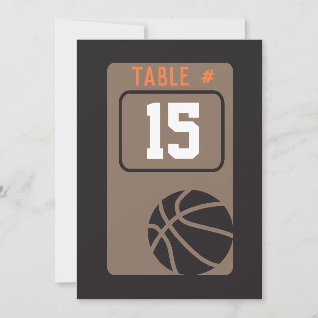 Convites Placa Bar de Mesa BASKETBALL Mitzvah (Frente)