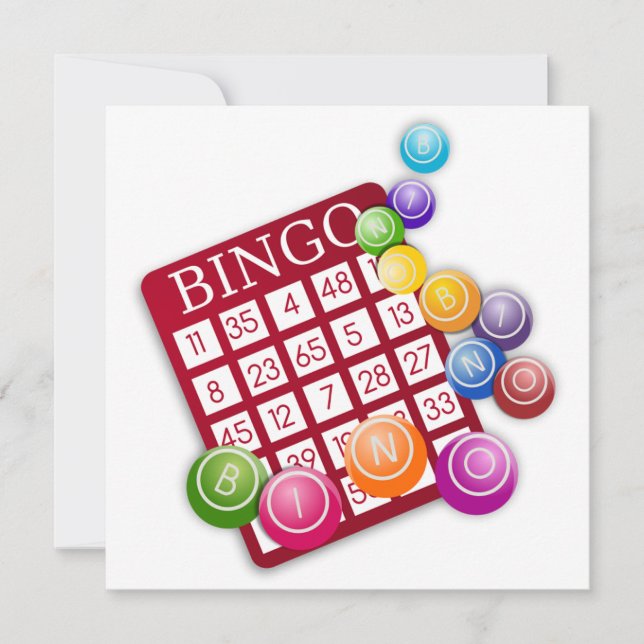 Convites Placa BINGO com BINGO Balls (Frente)