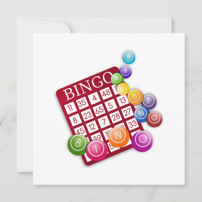 Convites Placa BINGO com BINGO Balls (Frente)