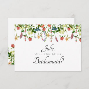 Convites Placa Botânica Floral Bridesmaid