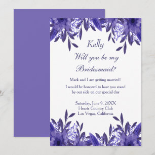 Convites Placa Bridesmaid da Folhagem Floral Veri Peri